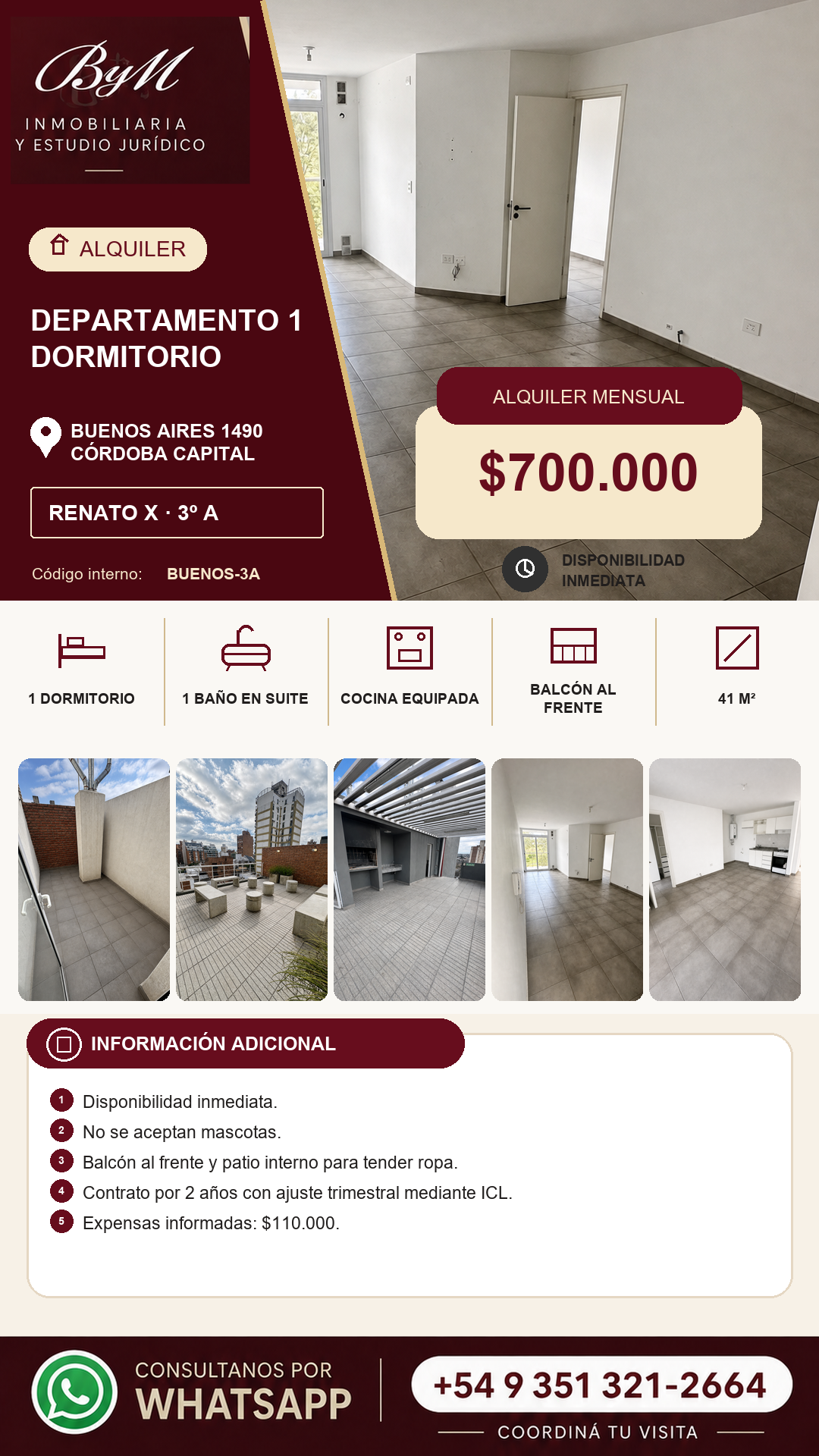 Departamento en Buenos Aires 1490 · 3º A