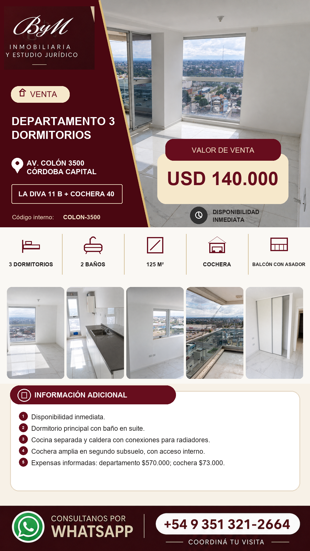 Departamento en Colón 3500 · La Diva 11 B