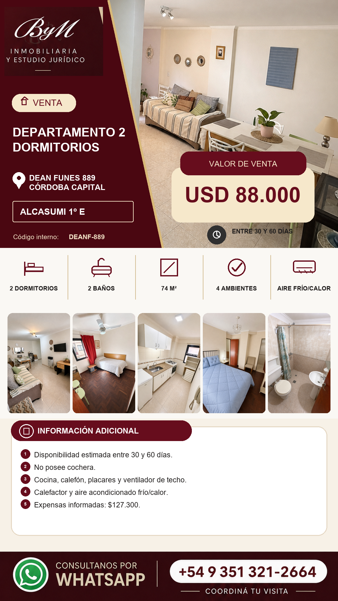 Departamento en Dean Funes 889 · Alcasumi 1º E