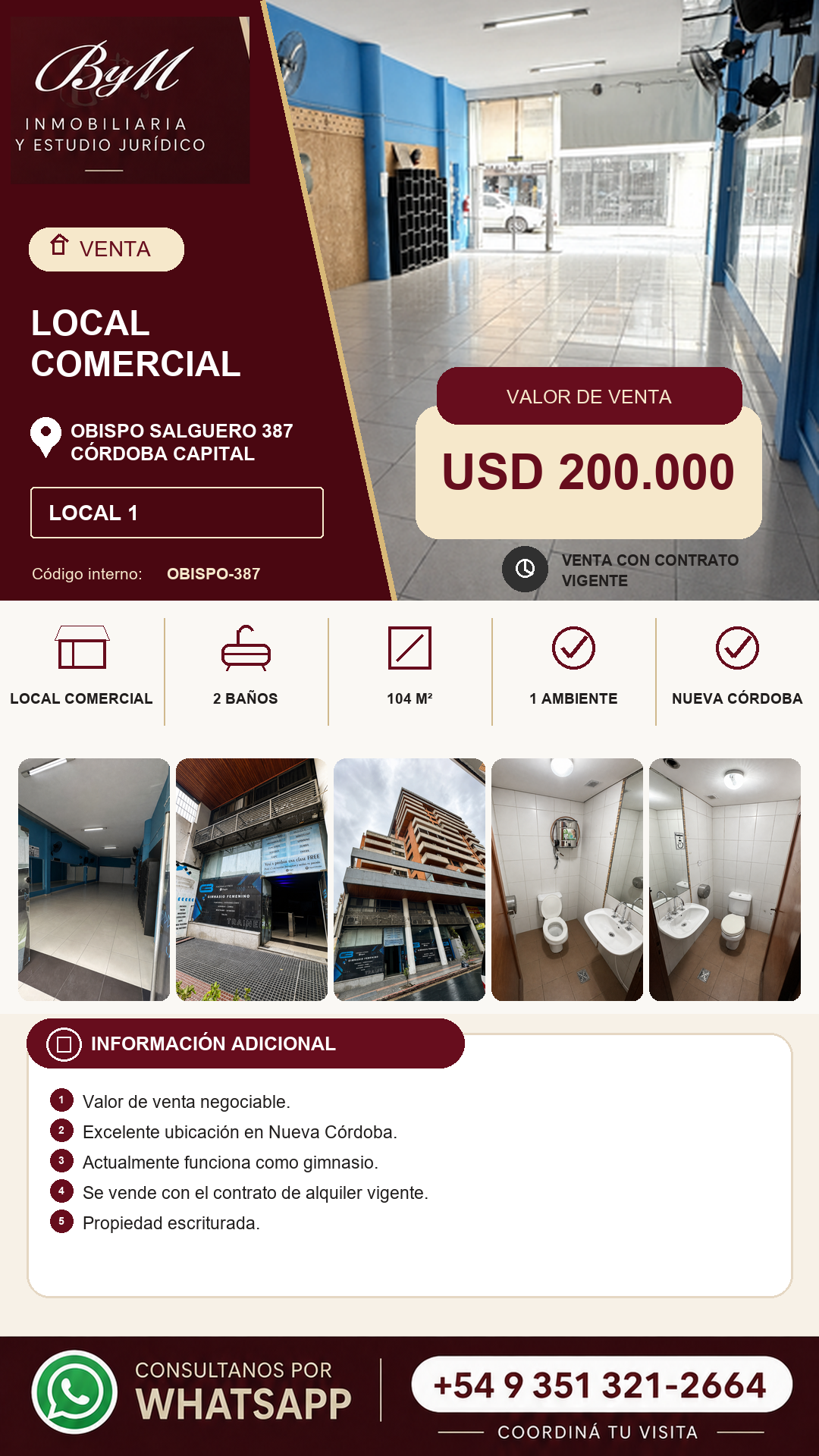 Local comercial en Obispo Salguero 387 · Local 1