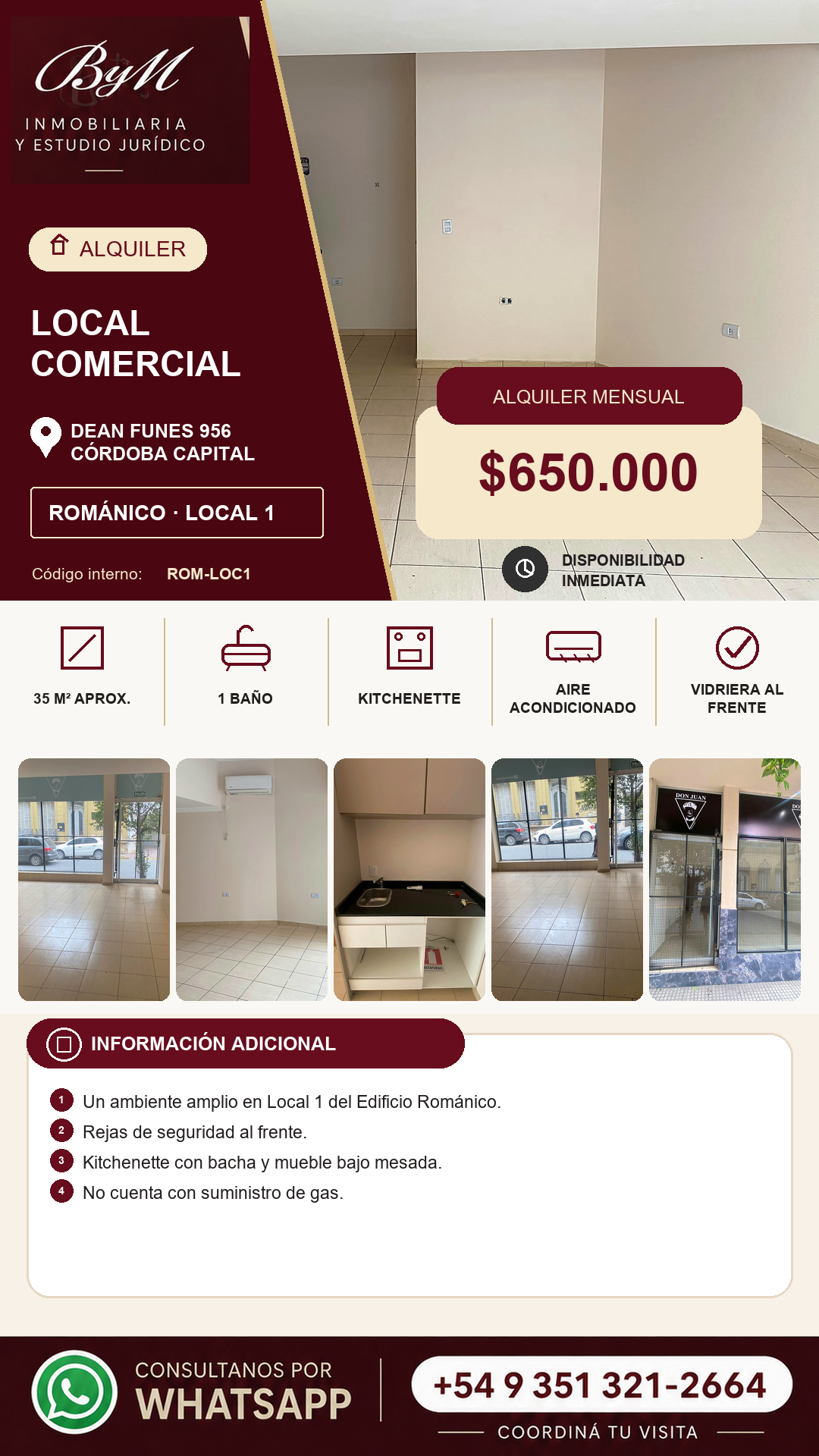 Local comercial en Dean Funes 956 · Local 1