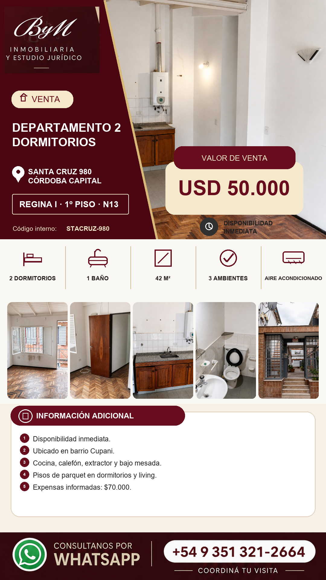 Departamento en Santa Cruz 980 · Regina I