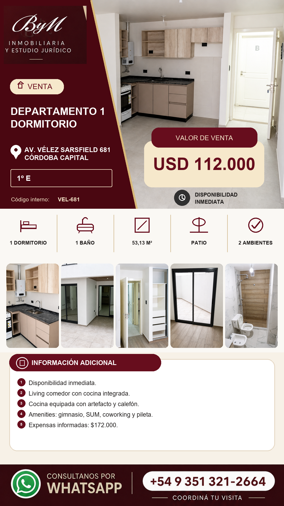 Departamento en Av. Vélez Sarsfield 681 · 1º E